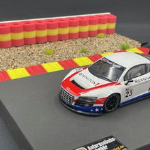 Load image into Gallery viewer, Diorama Modellbau Reifenstapel mit Schotterbett und Curbs als Rennbahnzubehör und Modellbau für viele Rennbahnen und ALternative zu Carrera 21130